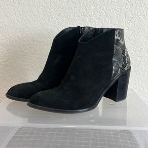 Black Suede and Snakeskin Booties - Eras Tour Reputation (size: 39 or 8.5 USA)